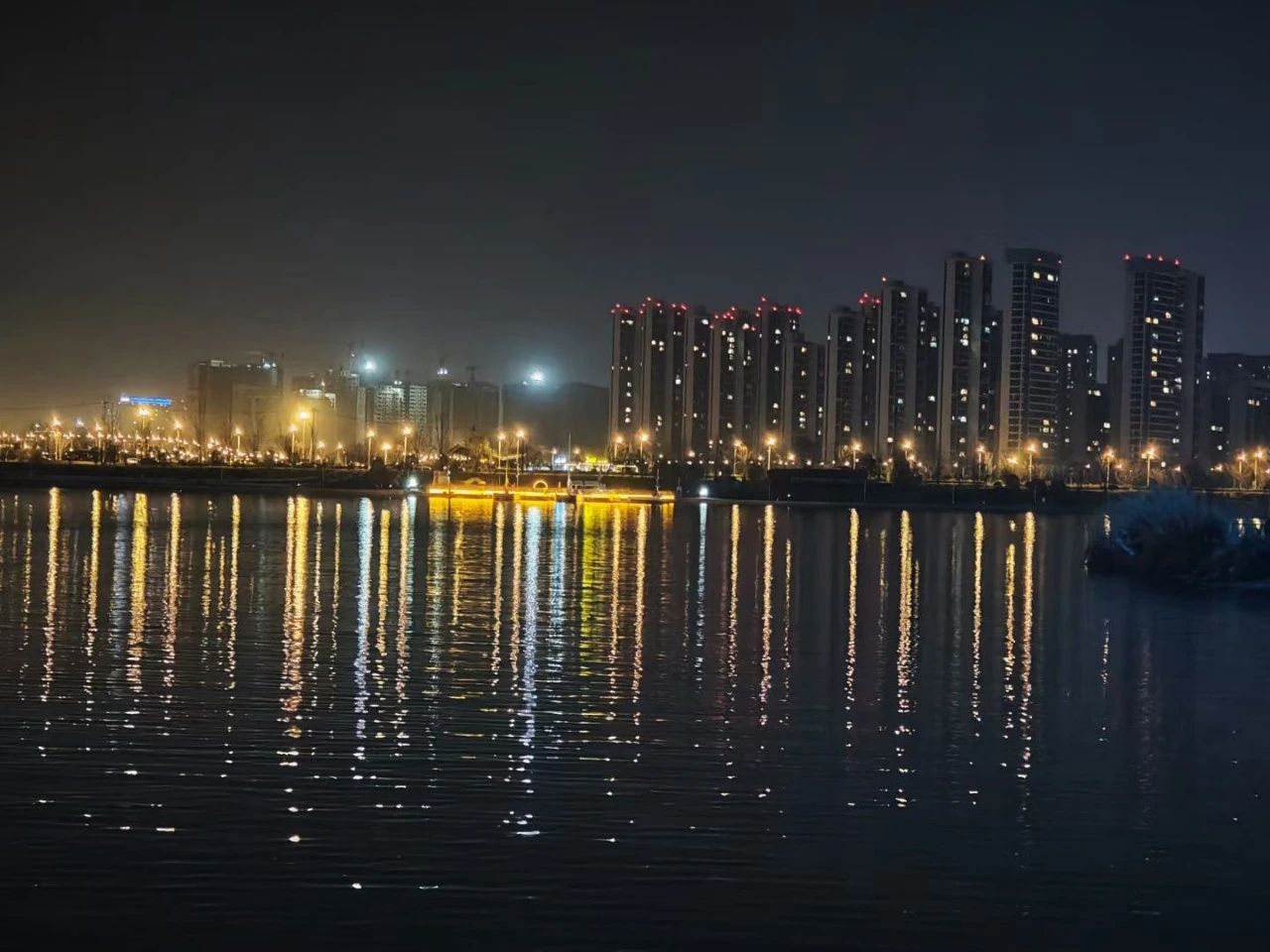 夜幕下的浐河 夜幕下的浐河